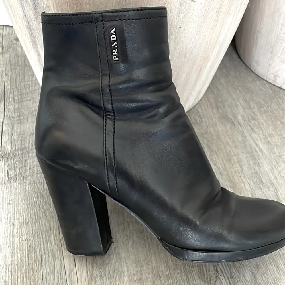PRADA Boots black leather - Picture 1 of 3